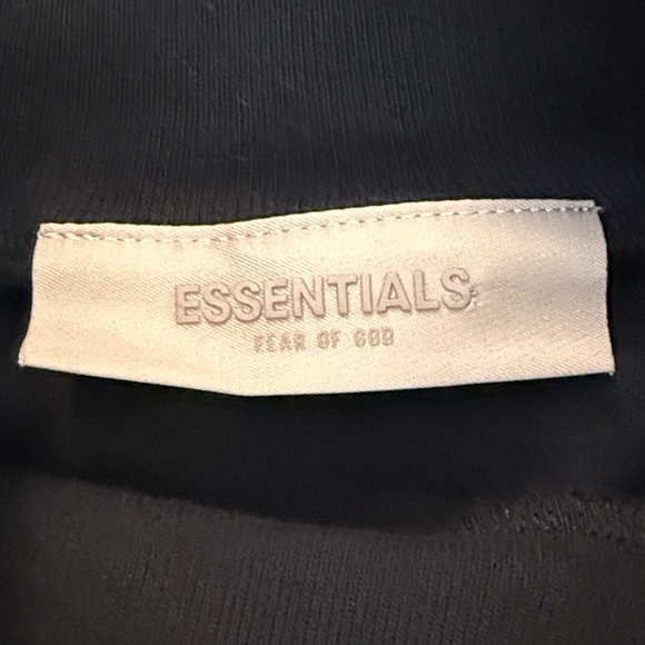Fear of God Essentials Black Long Sleeve Moc-Neck T-Shirt Cotton Oversized Small - Picture 7 of 15